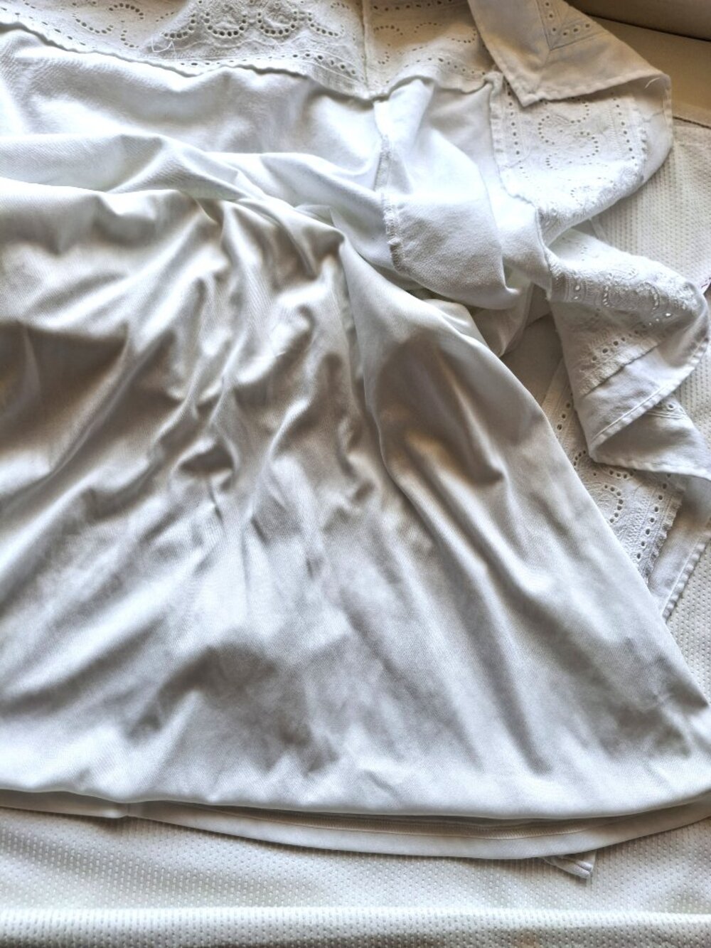 Moon River white lined boho-style linen-blend sundress with tie straps, size S - Picture 9 of 11